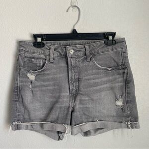 Old Navy OG High Rise Gray Jean Shorts with Frayed Hem Women’s Size 8